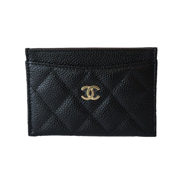 Chanel CC Caviar Quilted Card Holder Black - Picture 1 of 2